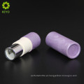 recipiente cosmético vazio redondo rosa violeta papel colorido batom tubo